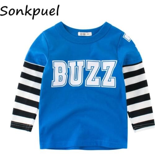 Kids Clothes Baby Boys 100% Cotton T-shirts Girls Long Sleeve Stripe Tops T Shirts Autumn Winter Sweatshirt for Children