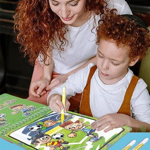 Kids Colorful Drawing Book Reusable Color Changing Animal World Water Drawing Book for Children