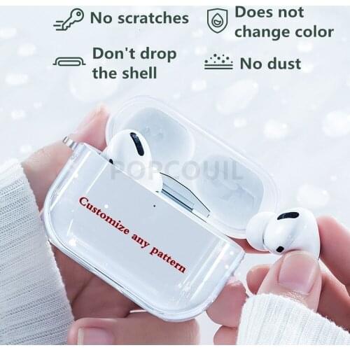 EXCLUSIVE CUSTOM for Custom AirPods Pro Case Photo Name Logo Soft Cases for Bluetooth Wireless Air Pod Cover DIY Image Letters