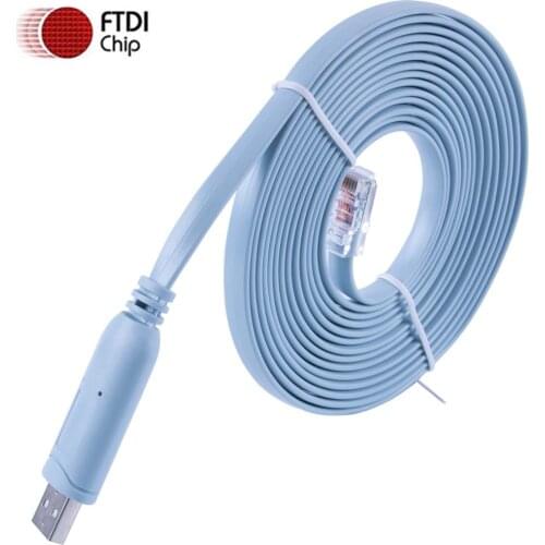 USB to RJ45 RS232 Console Router Cable Blue FTDI Serial Interface Adapter Cable Support Win10