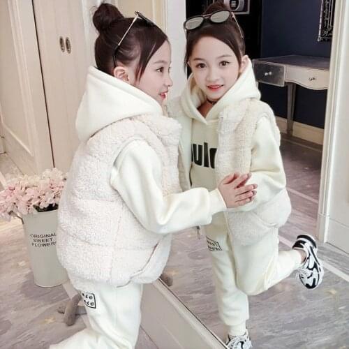 Winter Baby Infant Kid 3 Pcs Set Little Girls & Boys Cute Splicing Thick Warm Vest Coat + Tops + Pant Newborn jumpsuit Clothing