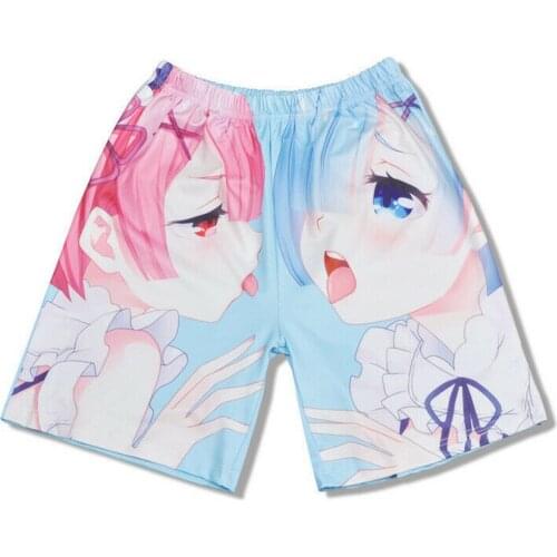Anime Re：Life in a different world from zero Summer Casual Shorts Men Beach Shorts Breathable Beach Boardshorts Sweatpants