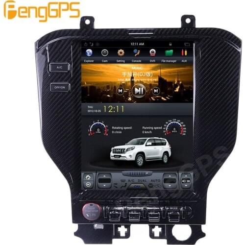Android Tesla Style Vertical Screen Car Radio For Ford Mustang 2015 -2020 Carbon GPS Navigation Recorder Multimedia No CD Player