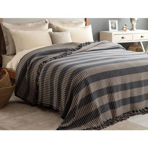 Madame CocoMadden Double Multipurpose Bedspread 200 x 220 cm Gray cotton piqué bed sheet duvet cover
