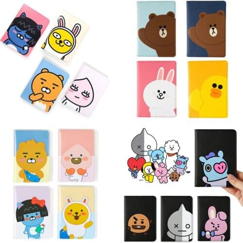 Cartoon Passport Set Passport Bag Korean Popular Cartoon Kakao Friend Travel Passport Holder Passport Book Travel Ticket Holder