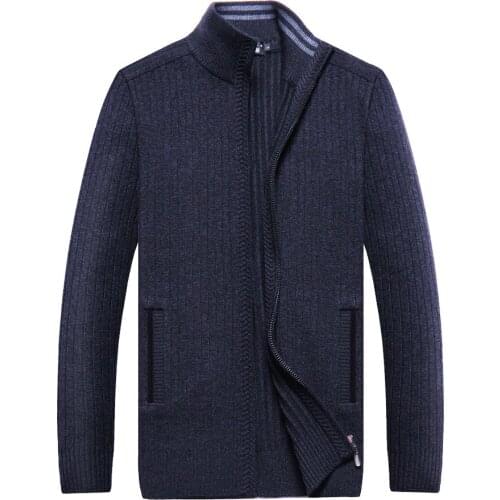 New Arrival Mens winter Fashion Mandarin Collar Jacket Compute Sweater Cardigan High Quality Male Comfortable plus Size S-4XL