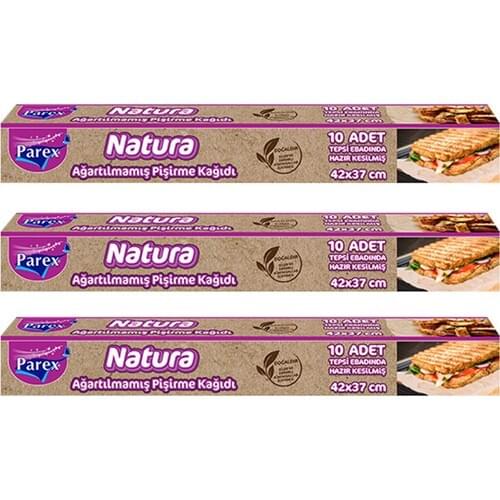 Natura 3 Package Unbleached Precut Baking Paper 10'lu