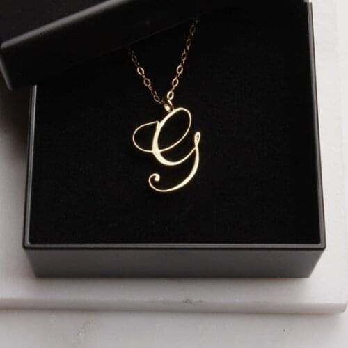 Small letter Label Simple Initial Logo alphabet G Necklace Name Symbol English Initials Letters Charm Pendant Jewelry