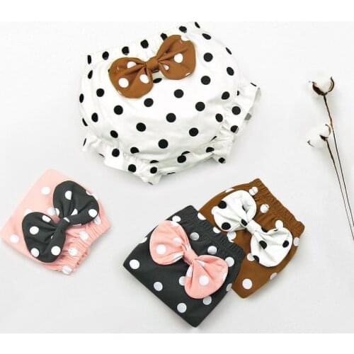 Infant Underwear Cotton Baby Panties Girl Infant Cute Big Bow Dots Shorts for Children Fashion Underpants Summer Shorts 0-2Y
