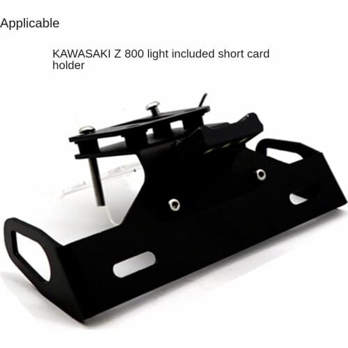 Suitable for Kawasaki Z800 Modified Motorcycle Parts Folding Short Tail with Light License Plate Holder License Plate Frame