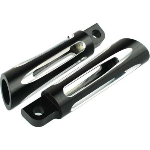 Black/Crhome Male mount-style Foot Pegs Footrest For Harley-Davidson Touring Sportster 883 1200 Dyna Softail