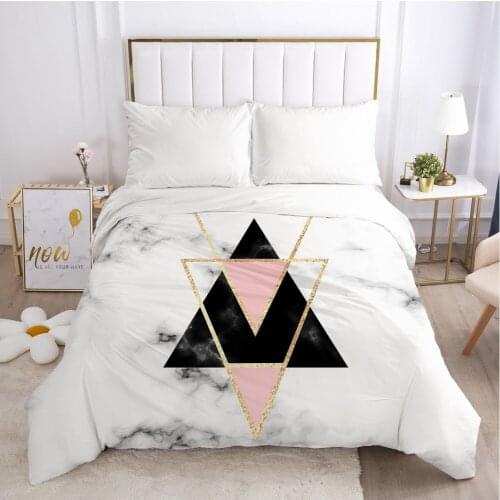 Bedding Duvet Cover Comforter/Quilt/Blanket Case With Zipper Queen King Europe Russia Size Nordic 150/220x240 Marble Geometry