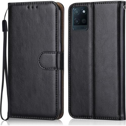 Luxury Leather Case for On Realme V11 5G Wallet Stand Flip Case Phone Bag with Strap