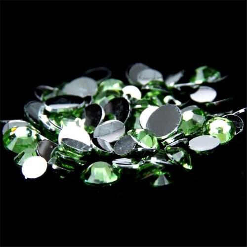 2MM 3MM 4MM 5MM 6MM DIY Bling Lt Green Color Resin Rhinestones Hand Craft Flatback Resin Stone Garment&Nail Arts Decoration