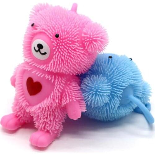 1Pcs Luminous Balls Glitter Ball Little Bear LED Stretch Vent Bear Luminous Gifts Toys For Children Kids