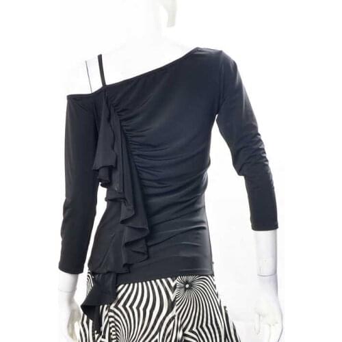 Dance shows, single shoulder, single fold, seven point sleeve, shoulder length, modern dance, exercise jacket, T11020
