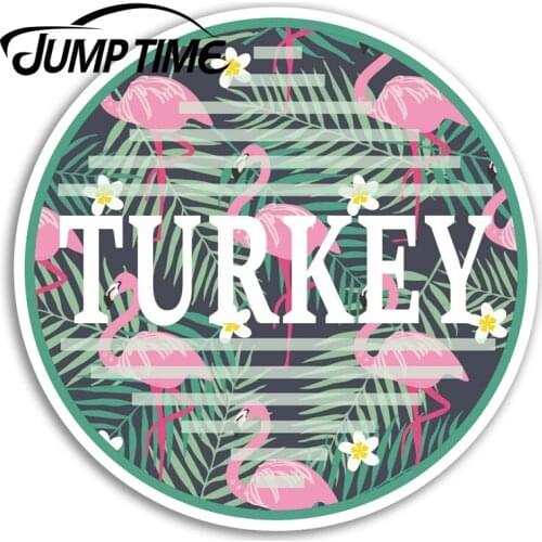 Jump Time for Turkey Vinyl Stickers Tropical Travel Sticker Laptop Luggage Truck Window Bumper Decal Waterproof Accessories