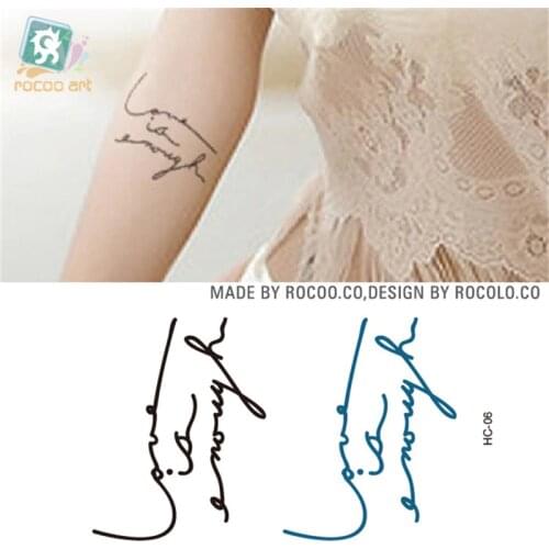 Body Art waterproof temporary tattoos for men women simple 3d English letters design flash tattoo sticker HC1006