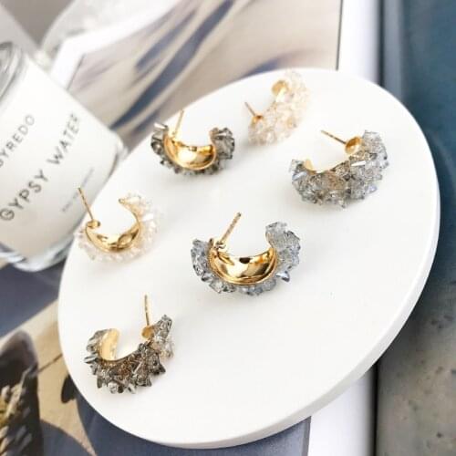 MENGJIQIAO Vintage Japan Korean Circle Colorful Crystal Hoop Earrings Fashion Simulated Pearl Boucle D'oreille Girls Jewelry