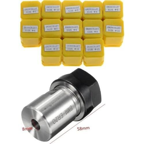 1set C25 ER20 8 10 12 14 16mm +5pcs 4 6 8 10 12 Collet Chuck Motor Shaft Extension Rod Spindle Collet Lathe Tools Holder
