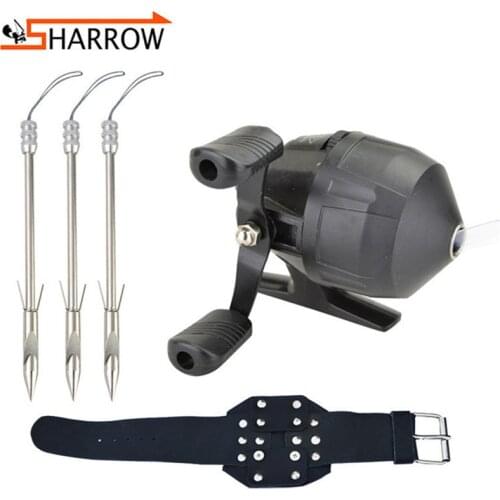 1set Bowfihsing Slingshot Darts Arrowhead Shooting Catapult Steel Wristband Fishing Shooting Set For Bows Hunting Accessories