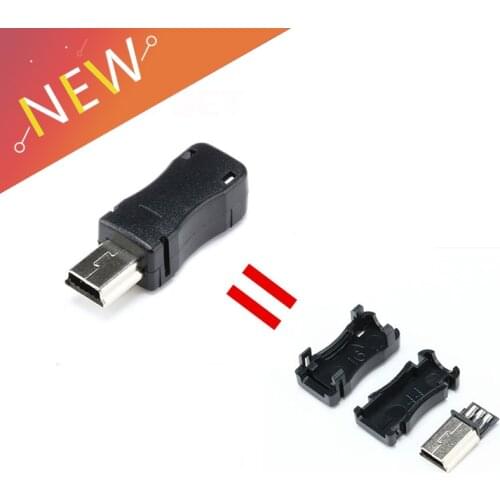 10pcs Mini USB 5 Pin T Port Male Plug Socket Connector with Plastic Cover for DIY Dropshipping Adapter PCB SDA Data Cable Line