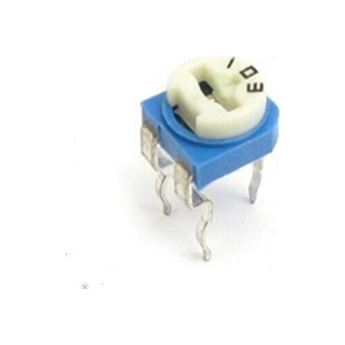 100pcs/lot Blue white Adjustable resistor 100R-500K Horizontal Potentiometer Adjustable resistance