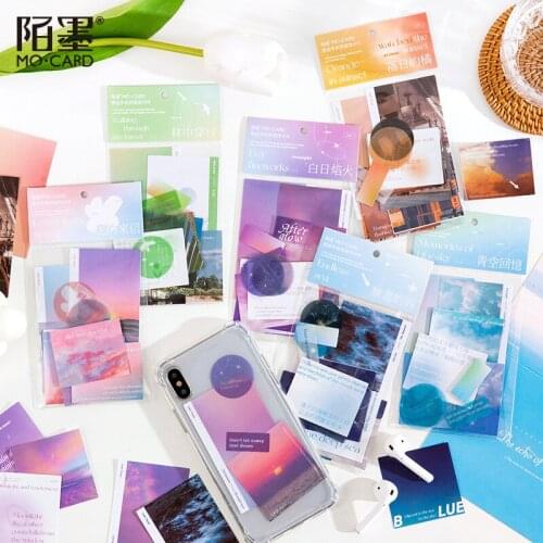 15Sheets/Pack Kawaii Sea Sky Flower Material Pack Marker Diary Bookmark Stationery School Office Supplies Bullet Journal sl2983