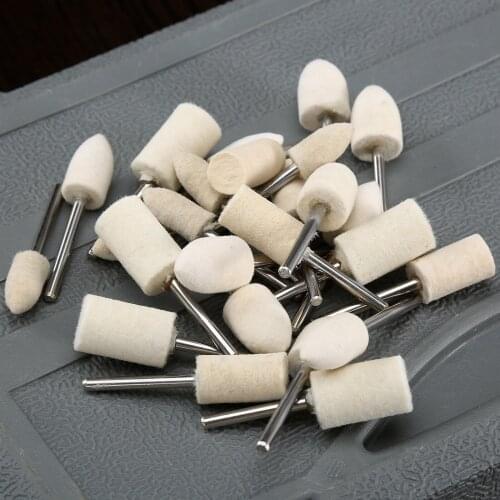 25PCS 1/8" Felt Wool Buffing Polishing Wheel Pad For Wood Jade Ivory Grinding For Dremel Rotary Tools Dremel Accessories