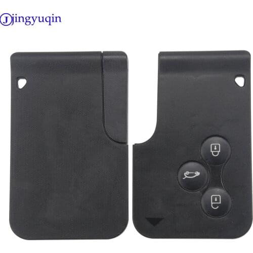 40x Smart Card 3 Buttons For Renault Clio Logan Megane 2 3 Koleos Scenic Card Case Black Car Key Fob Shell With Small Key
