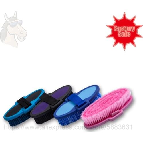 53 5034 Soft grip body brush with mixed color bristles rainbow ribbon 19.5*10cm plastic back grooming brush factory direct sale