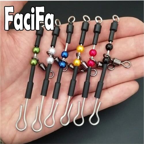 6pcs Bearing Swivel Fishing Connector Fast Hook Urfe Para Temporales Enganches Rapidos Para la Pesca Kolay Atma Aparati