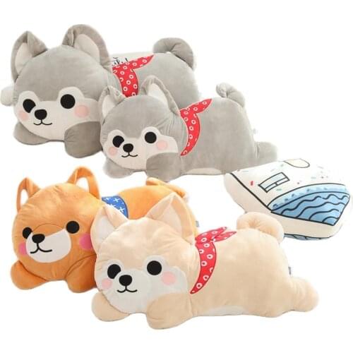 70~90cm Cartoon Shiba Inu Dog Plush Throw Pillow Giant Stuffed Bed Cushion for Kid Bed Decor Cute Sleeping Toys for Gild and boy