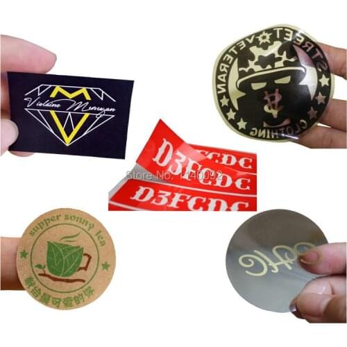 Free shipping customized transparent PVC stickers/round square paper stickers/garment tag colorful stickers/kraft stickers label