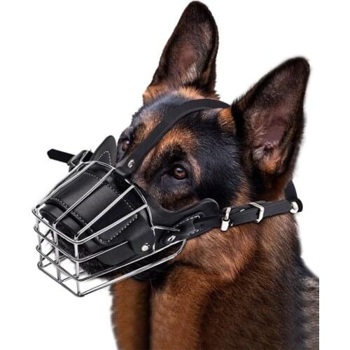 One Piece Set Pet Dog Mouth Breathable Adjustable Anti-Bite Metal Muzzle Protection Cover Anti Chewing Hound Training Tool Mouth