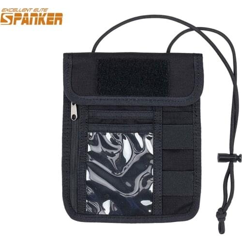EXCELLENT ELITE SPANKER Tactical Multi-Function Anti-Theft Hidden Passport Wallet Document Bag Neck Lanyard Credit Card Storage