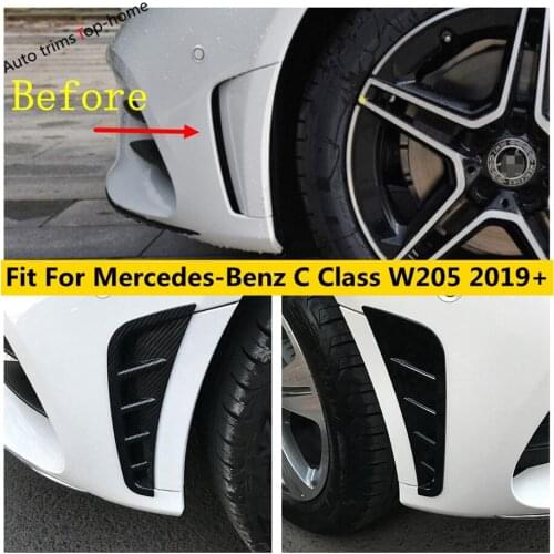 For Mercedes-Benz C Class W205 2019 - 2021 Front Bumper Side Fender Air AC Vent Spoiler Cover Trim Carbon Fiber Look Accessories