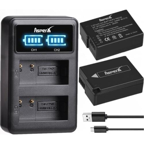 DMW-BLC12 DMW BLC12 Battery and Charger for Panasonic Lumix FZ1000 FZ300 FZ200 G7 G5 G6 GX8 G85 FX1000 GH2 DMW BLC12E BLC12PP