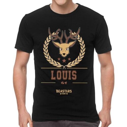 Beastars Team Louis T-shirt Men Fashion T Shirts Short Sleeve Anime Manga Tshirts 100% Cotton Tee Tops Clothing