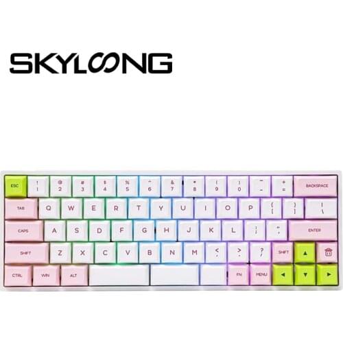 Skyloong SK66 Teclado Mecánico Gateron Keycap Bluetooth Gaming Keyboard For MAC/Win Usb Mini Pc GK61Gk64 White /Black/Pink