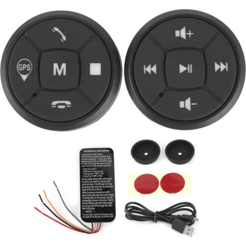 Steering Wheel Control Button Radio Volume GPS Wireless Bluetooth Controller Switch for iOS/Android Metal + ABS Accessories