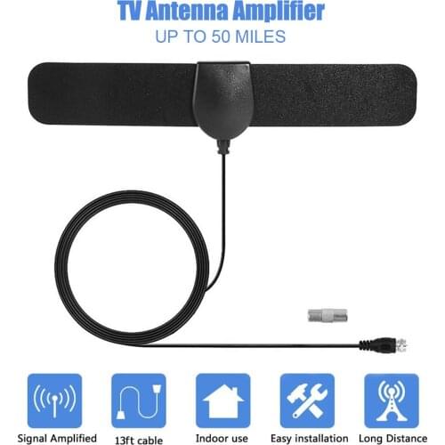 50 Miles Indoor Digital TV Antenna 1080P HDTV VHF UHF Signal Receiver Amplifier Storage Temperature