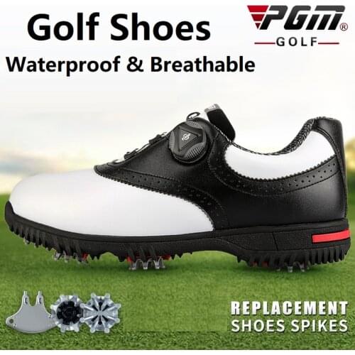 PGM Men Golf Shoes Waterproof Sports Shoes Rotating Buckles Anti-slip Sneakers Multifunctional Golf Trainers