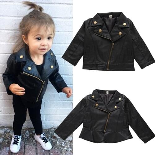 Baby Boys Girls PU Jackets Toddler Boy Cool Jacket For Girl Kids Faux Leather Coats Windbreaker Clothing Childrens Outerwear