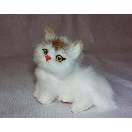 Simulation cute cat 11x4x10cm toy model polyethylene&furs cat model home decoration props ,model gift d197