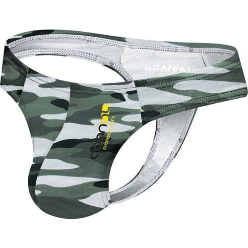 ADANNUs new camouflage cotton bump low-waisted T-shirts are sexy mens panties AD309