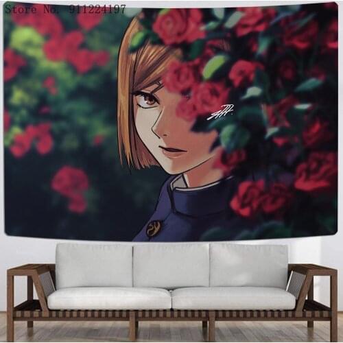 Jujutsu Kaisen Tapestry Cartoon Anime Wall Tapestry 3D Printing Bedroom Living Room Wall Hanging Tapestry Home Decoration