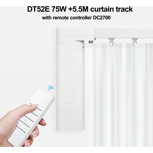 5.5M Customizable Super Quite Electric Curtain track for Dooya DT52E 75W motor with RF433 Remote controller for smart home rail