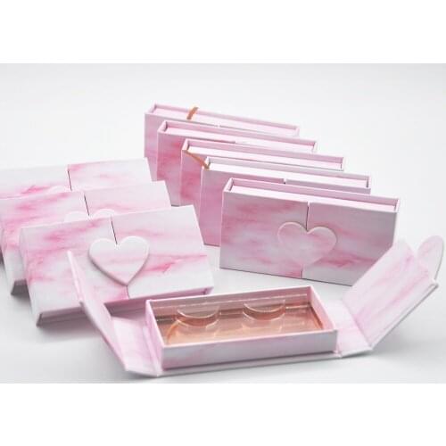 Wholesale false eyelashes package Pink heart box custom logo lash boxes packaging 25mm mink lashes makeup case bulk vendors