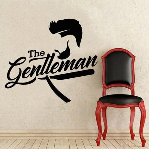 Barber Shop Wall Stickers Haircut And Shaves Gentleman Vinyl Wall Decal Modern Home Decoration Fashion Bathroom Wall Decals W580